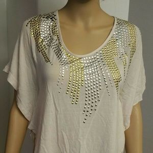 Free People Blouse light pink Metal Studs Size XS